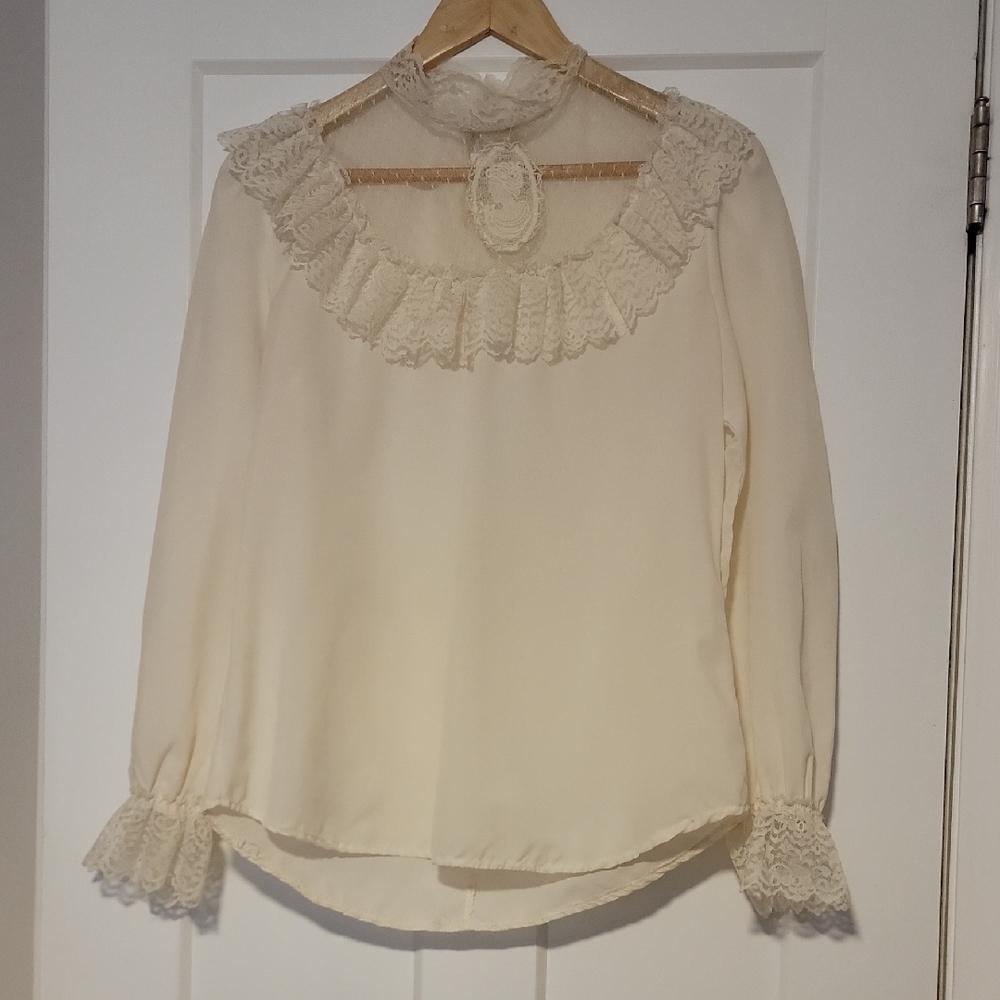 Elegant Cream Lace Blouse